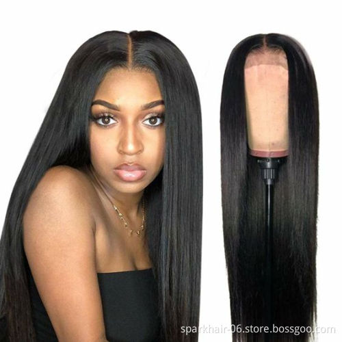 Wholesale Price Straight Hair Natural Color Virgin Human Hair Front Lace Wig For Black Women